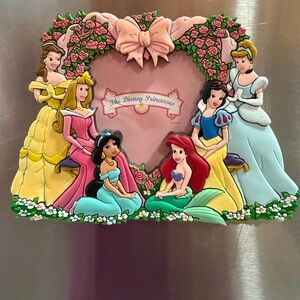 Disney Princesses Magnet Fridge Picture Photo Frame 3D Soft Rubber Heart Shaped